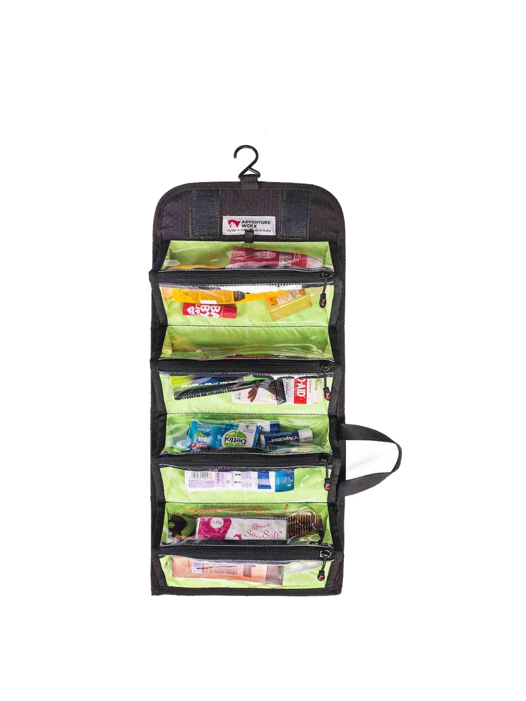 

ADVENTURE WORX Foldable Travel Toiletry Kit, Black