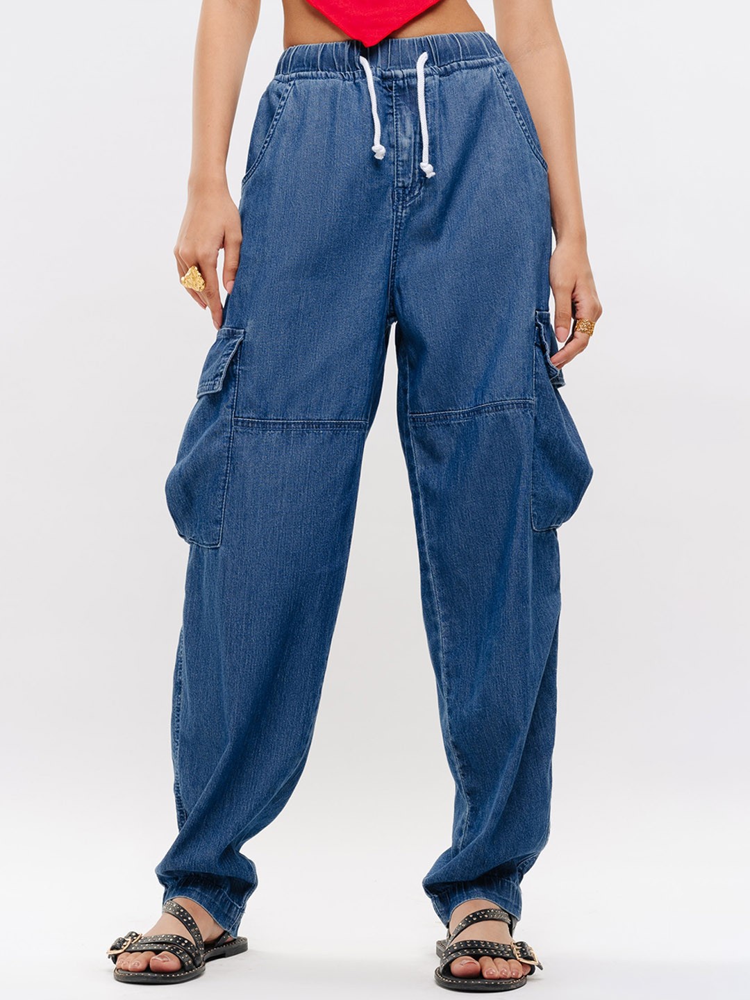 

FREAKINS Women Blue Tapered Fit High-Rise Jeans
