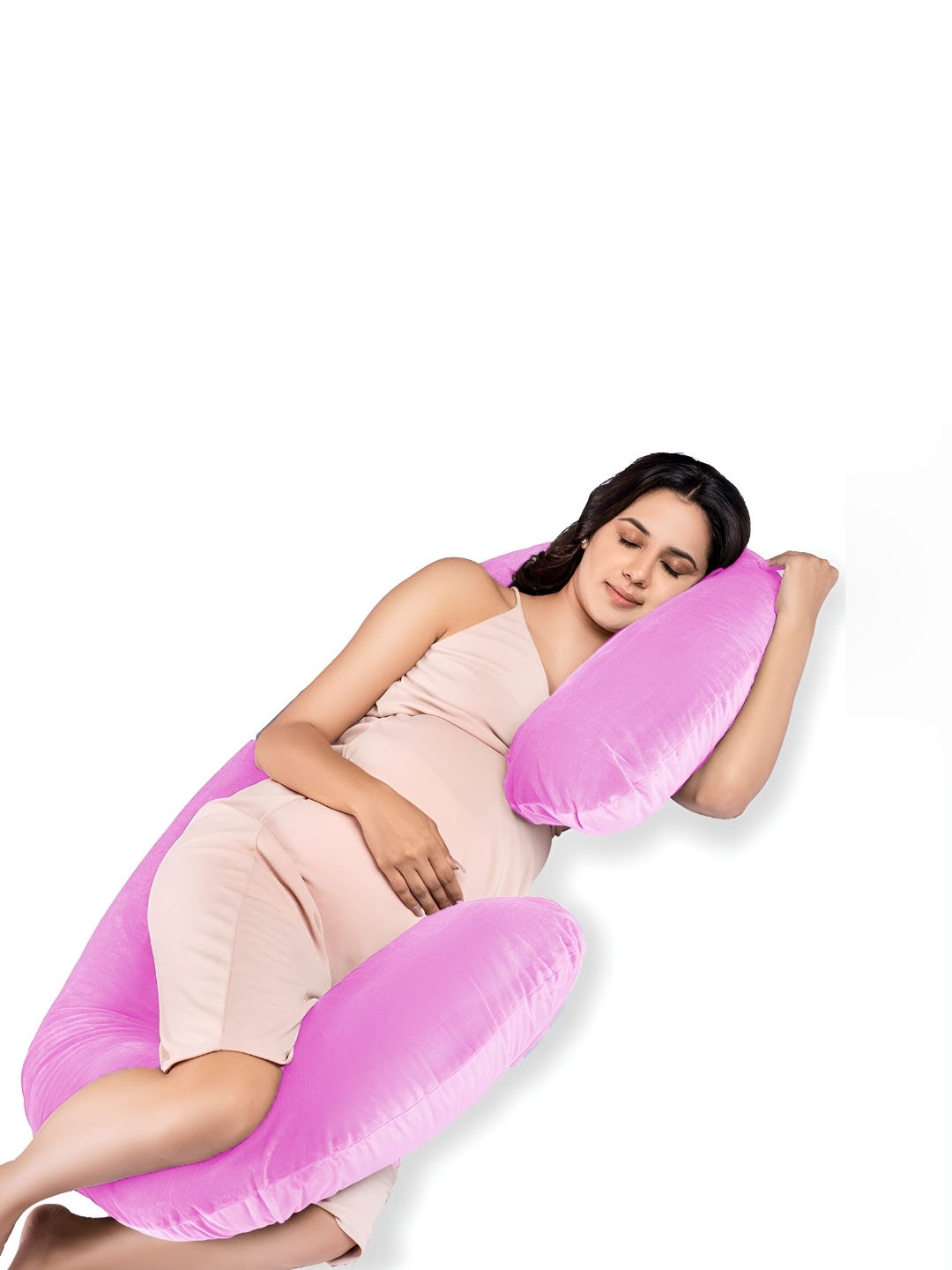 

DADDY COOL Pink Fibre Filled Faux Velvet Breathable Maternity Pillow