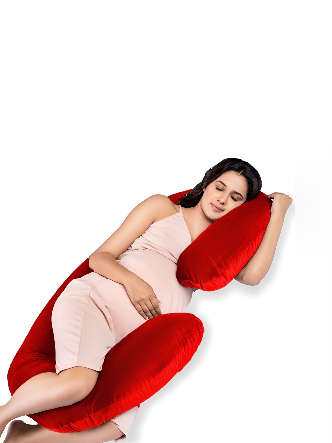 

DADDY COOL Red Faux Velvet Breathable Maternity Pillow