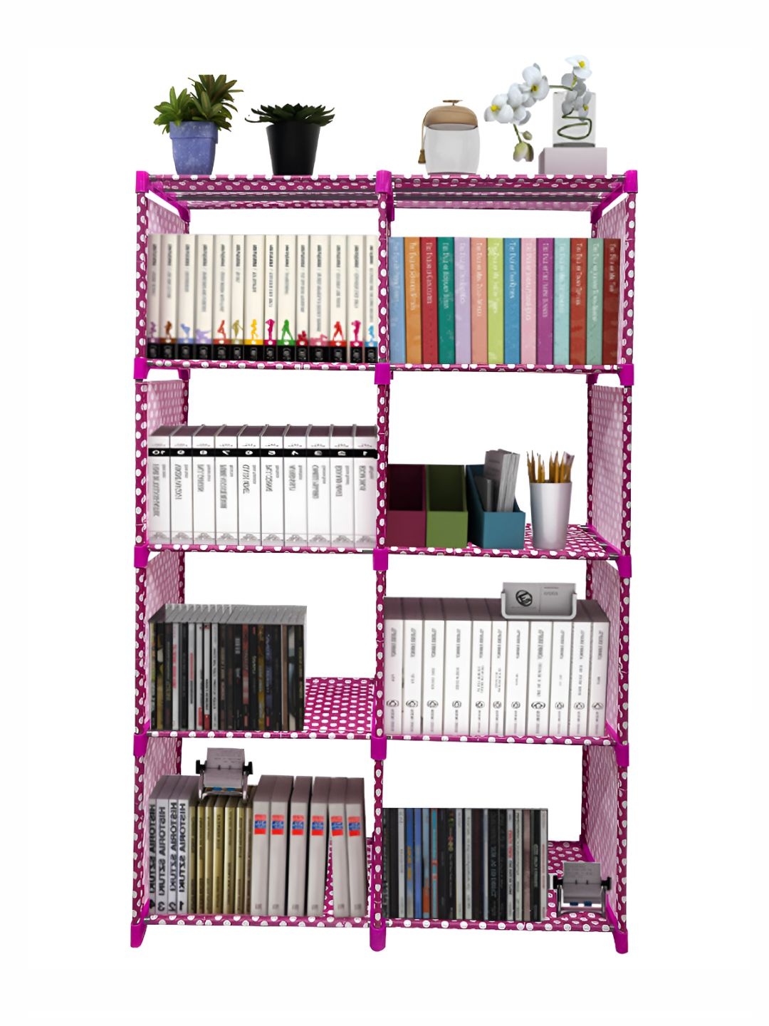 

Urban Choice Pink & White Printed 8 Shelves Rack