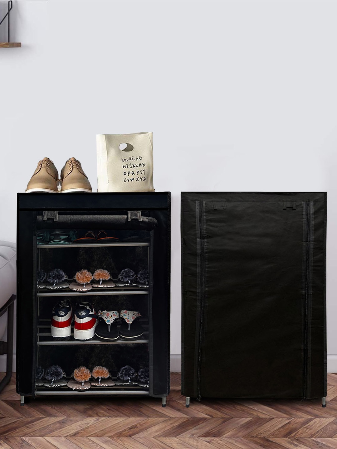 

Urban Choice Black 4-Tier Metal Rectangular Shoe Racks