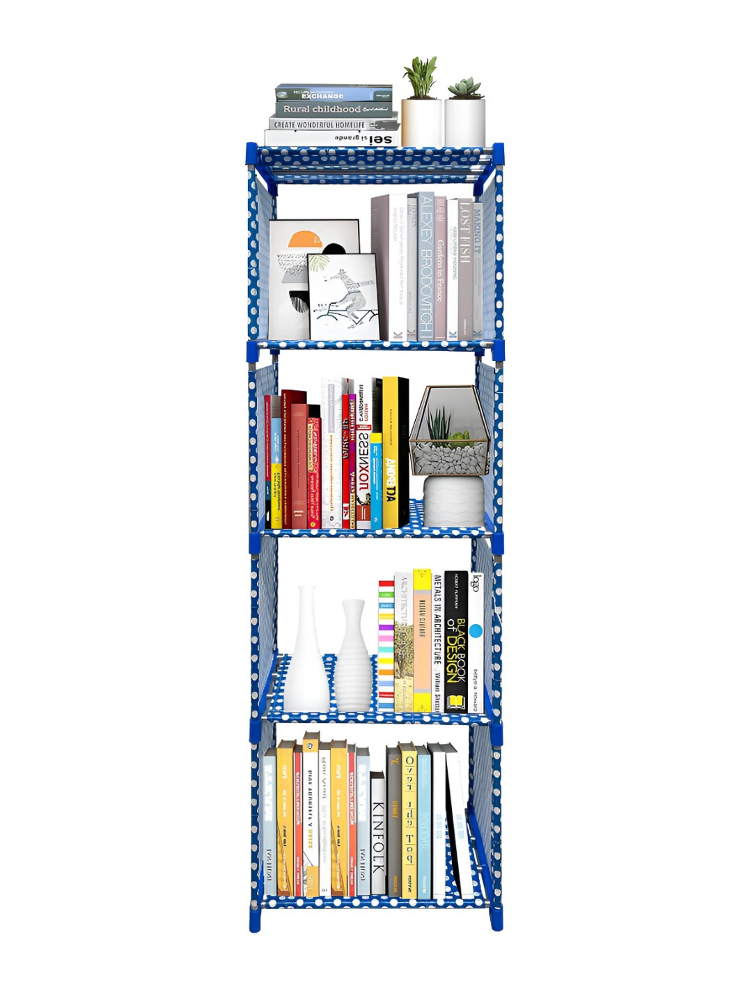 

Urban Choice Blue & White Printed Printed 4 Shelves Shoe Rack