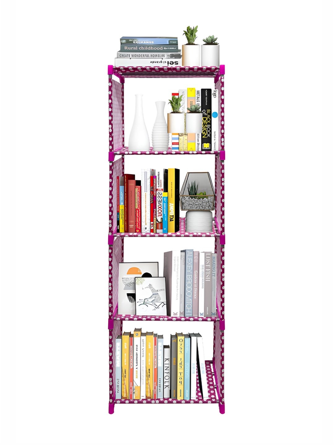 

Urban Choice Pink & White Printed 4 Tier Rectangle Wardrobe