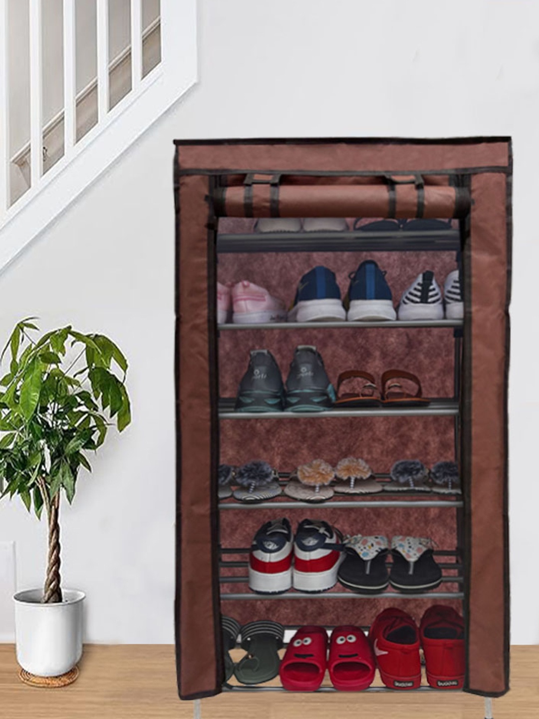 

Urban Choice Brown 6 Tier Metal Durability Shelf Racks