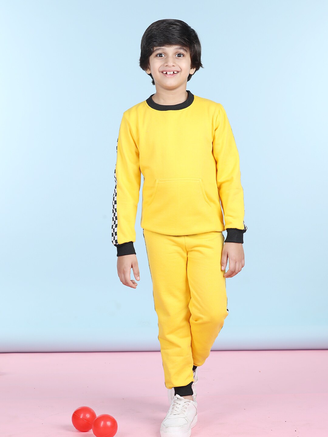 

Cutiekins Boys Round Neck Fleece Tracksuit, Yellow