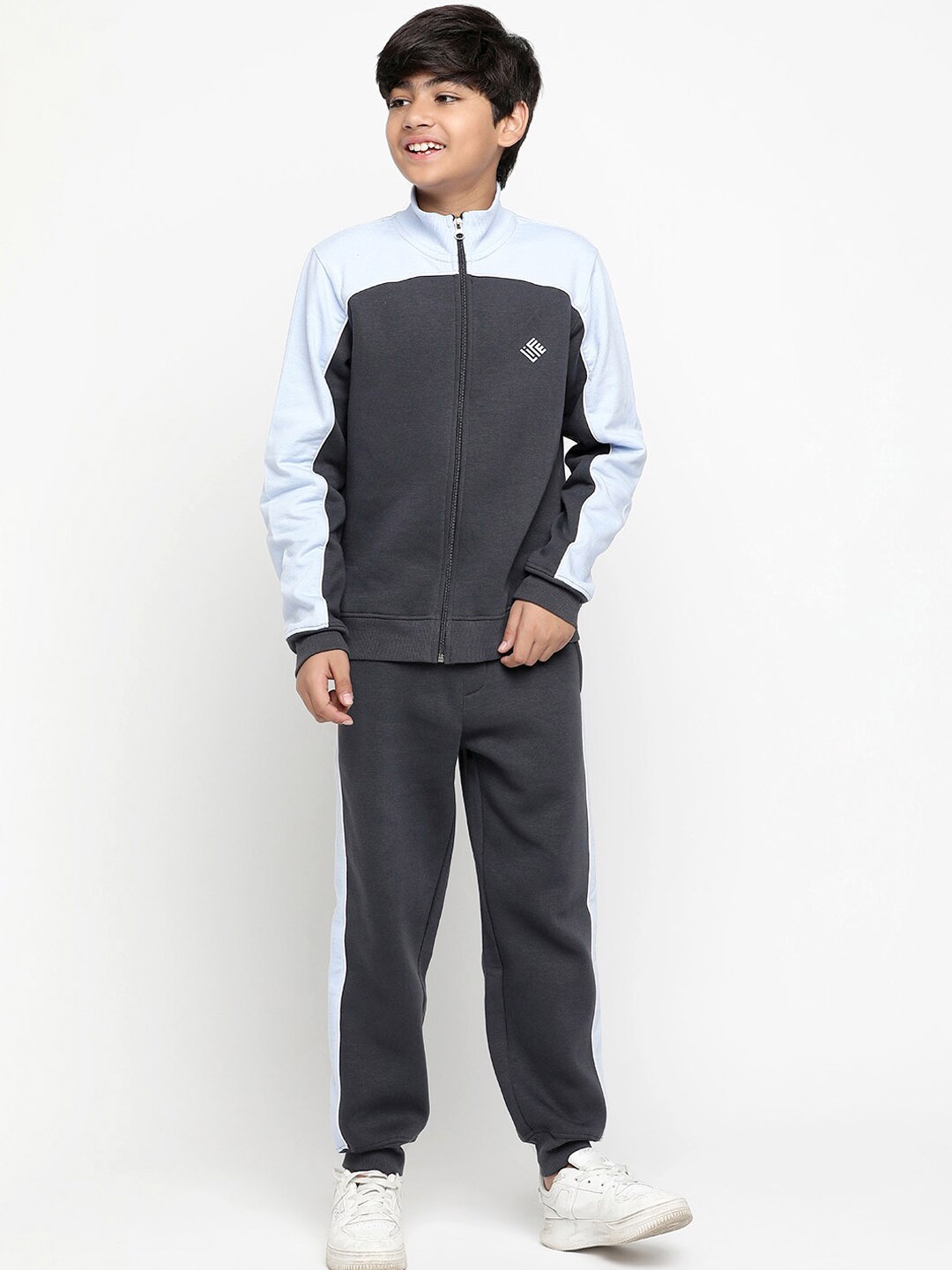 

Lil Tomatoes Boys Mock Collar Mid-Rise Tracksuits, Charcoal
