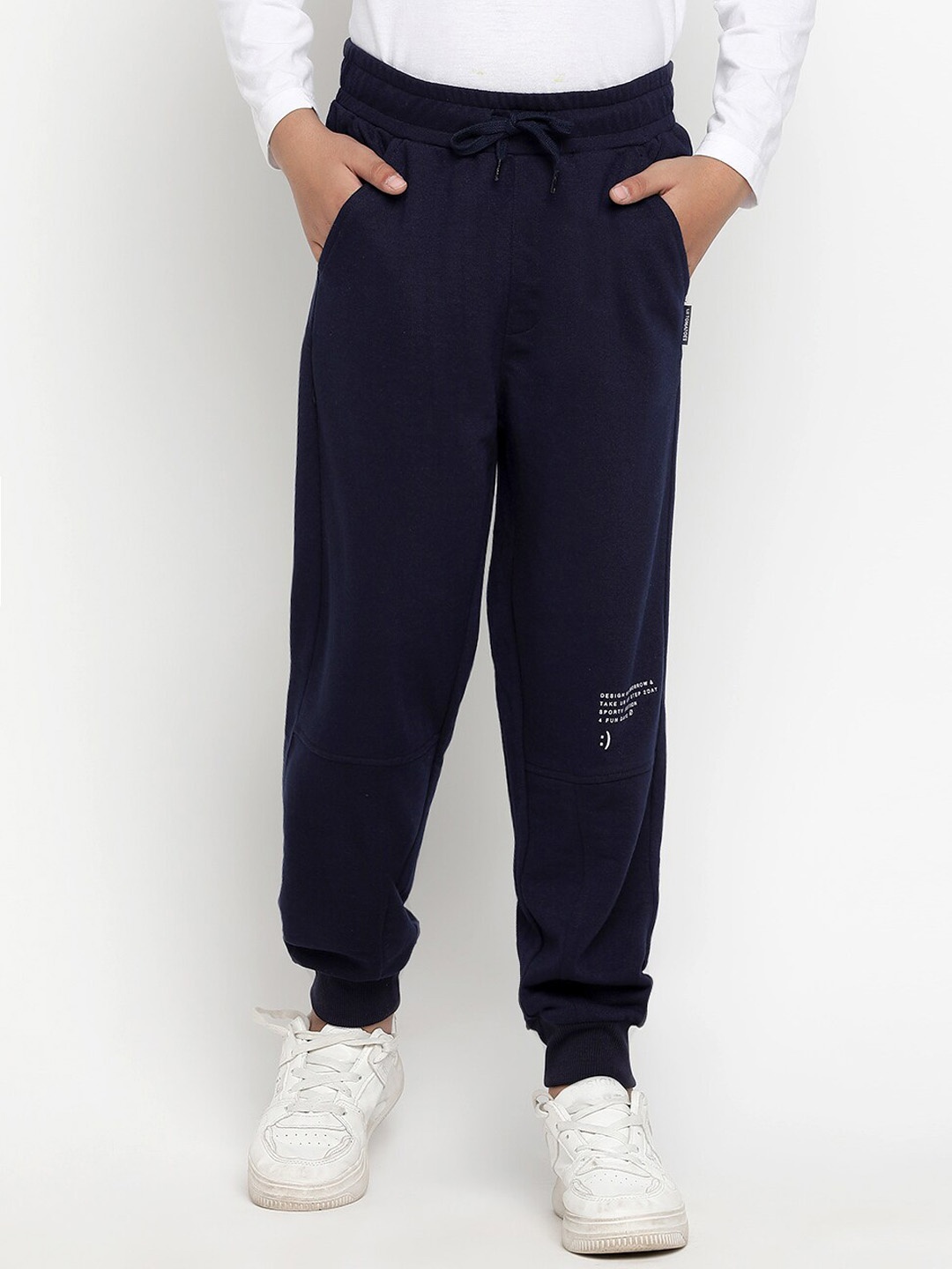 

Lil Tomatoes Boys Mid-Rise Light Weight Casual Joggers, Navy blue