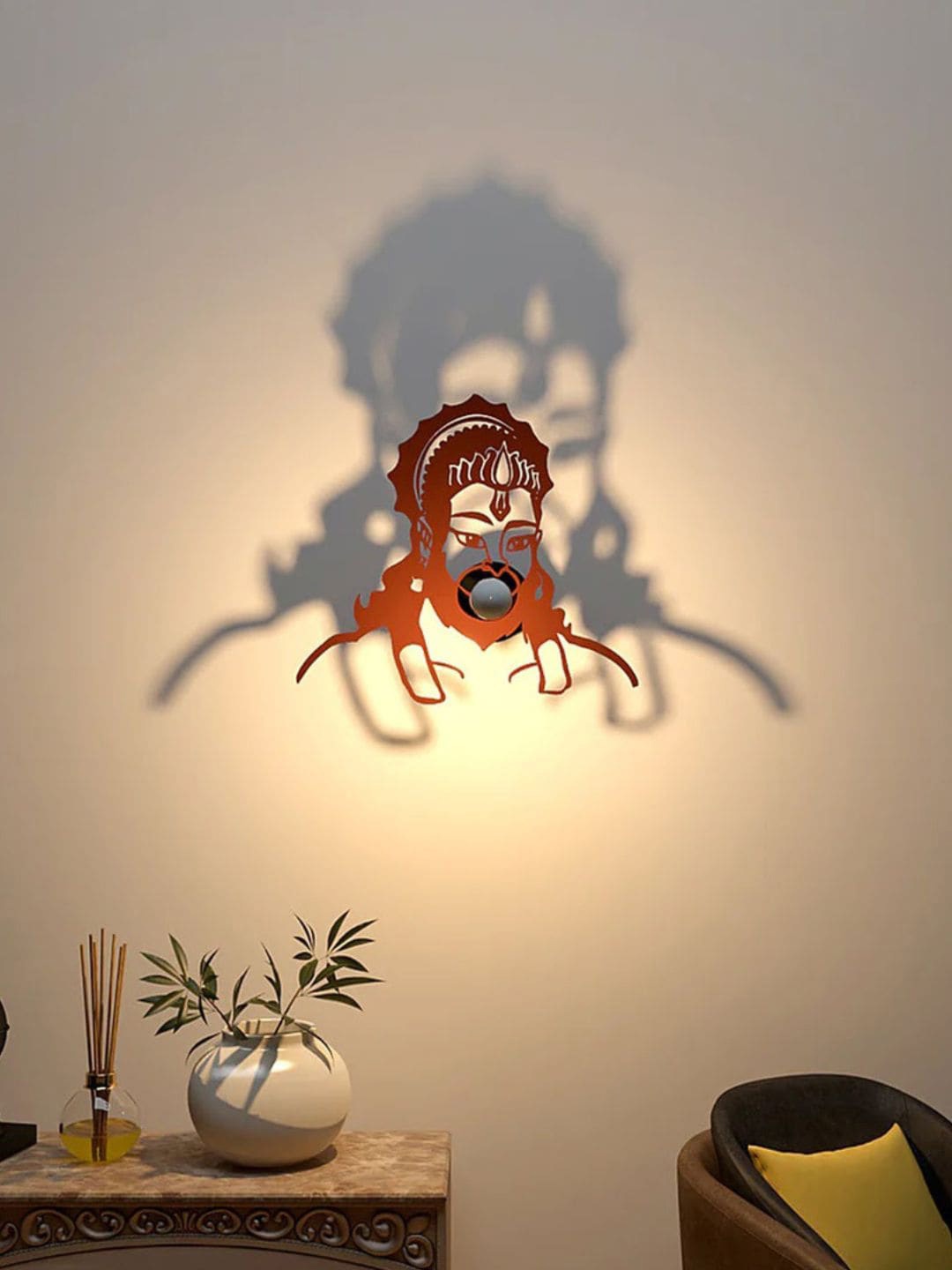 

DecorTwist Brown Shri Hanuman Shadow Lamp