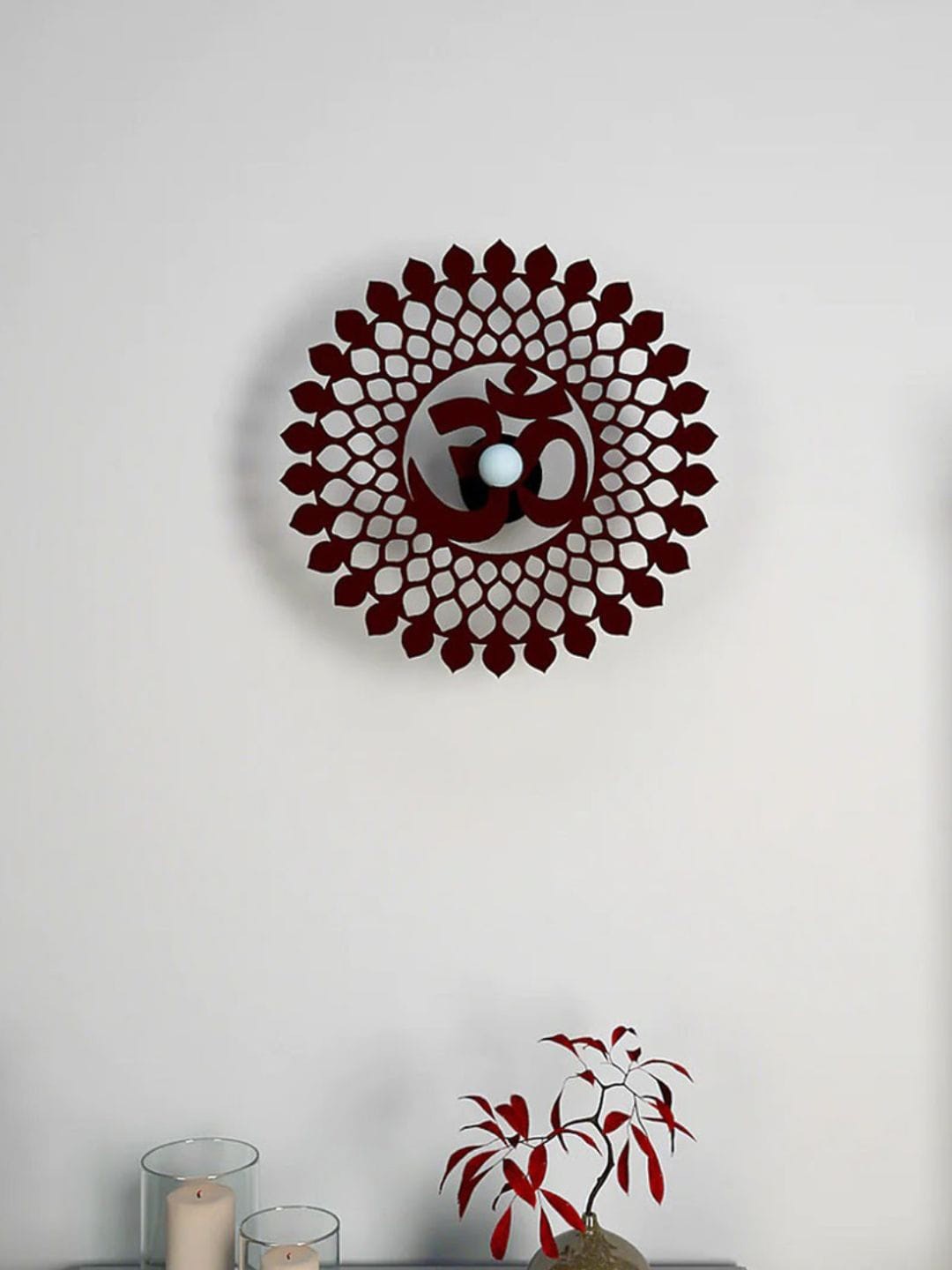 

DecorTwist Brown OM Mandala Wooden Shadow lamp