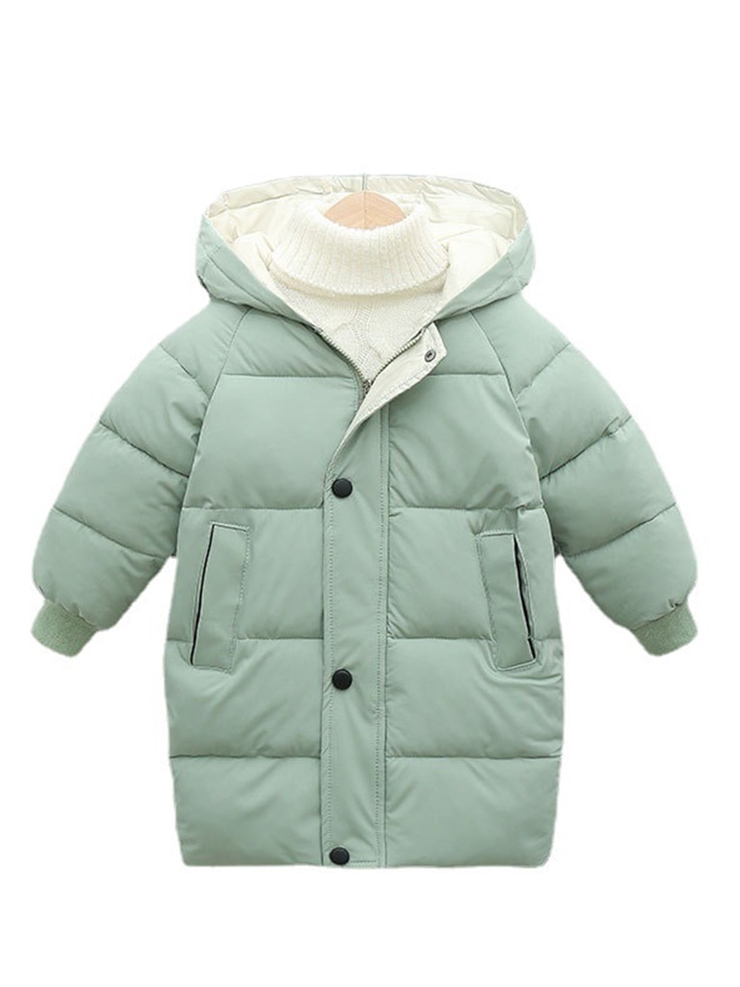 

StyleCast Kids Green Hooded Neck Long Sleeve Puffer Jacket