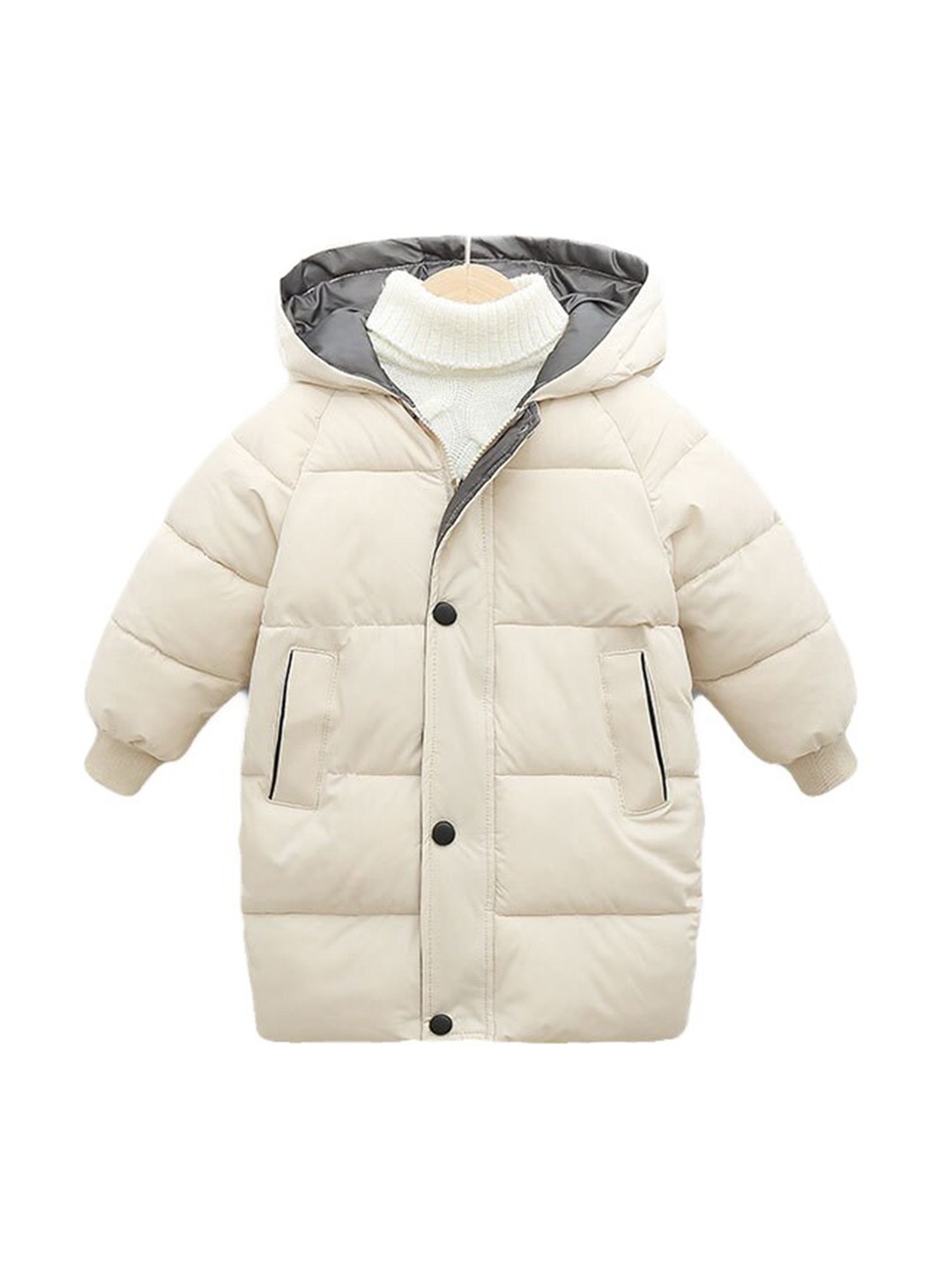 

StyleCast Kids Hooded Neck Long Sleeve Puffer Jacket, Off white