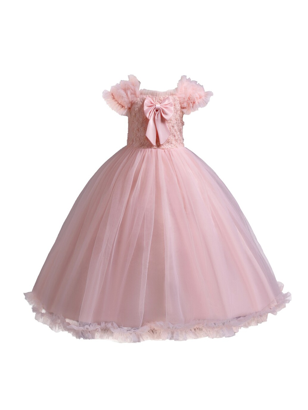

StyleCast Pink Girls Ruffled Bow Detail Maxi Dress