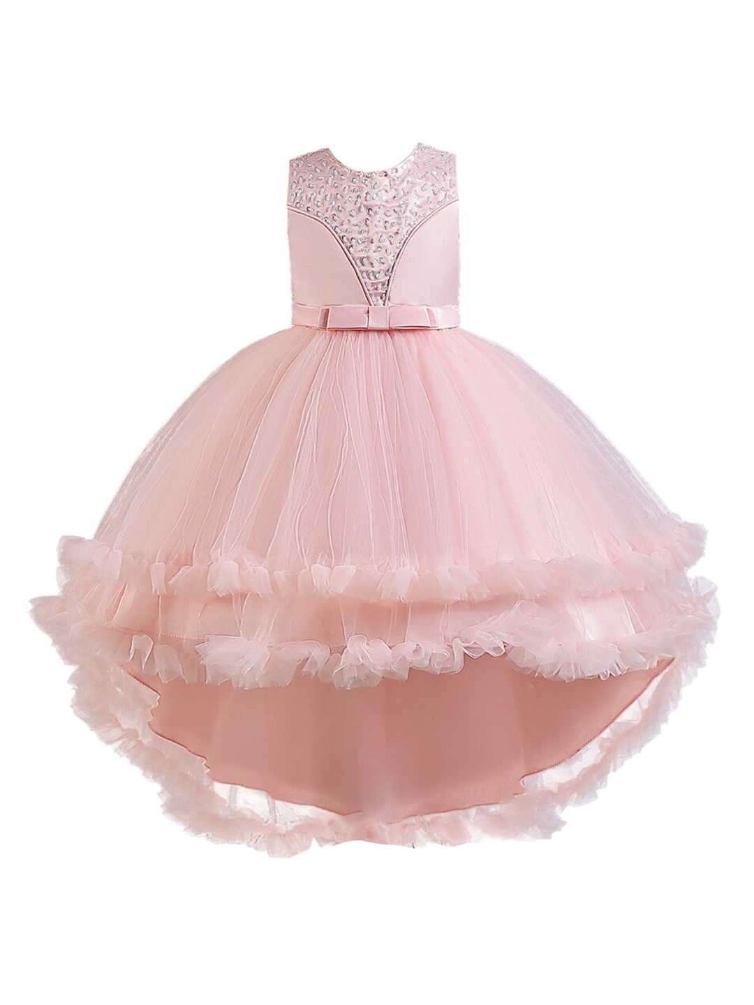 

StyleCast Green Embellished Sleeveless Ruffles Balloon Maxi Dress, Pink