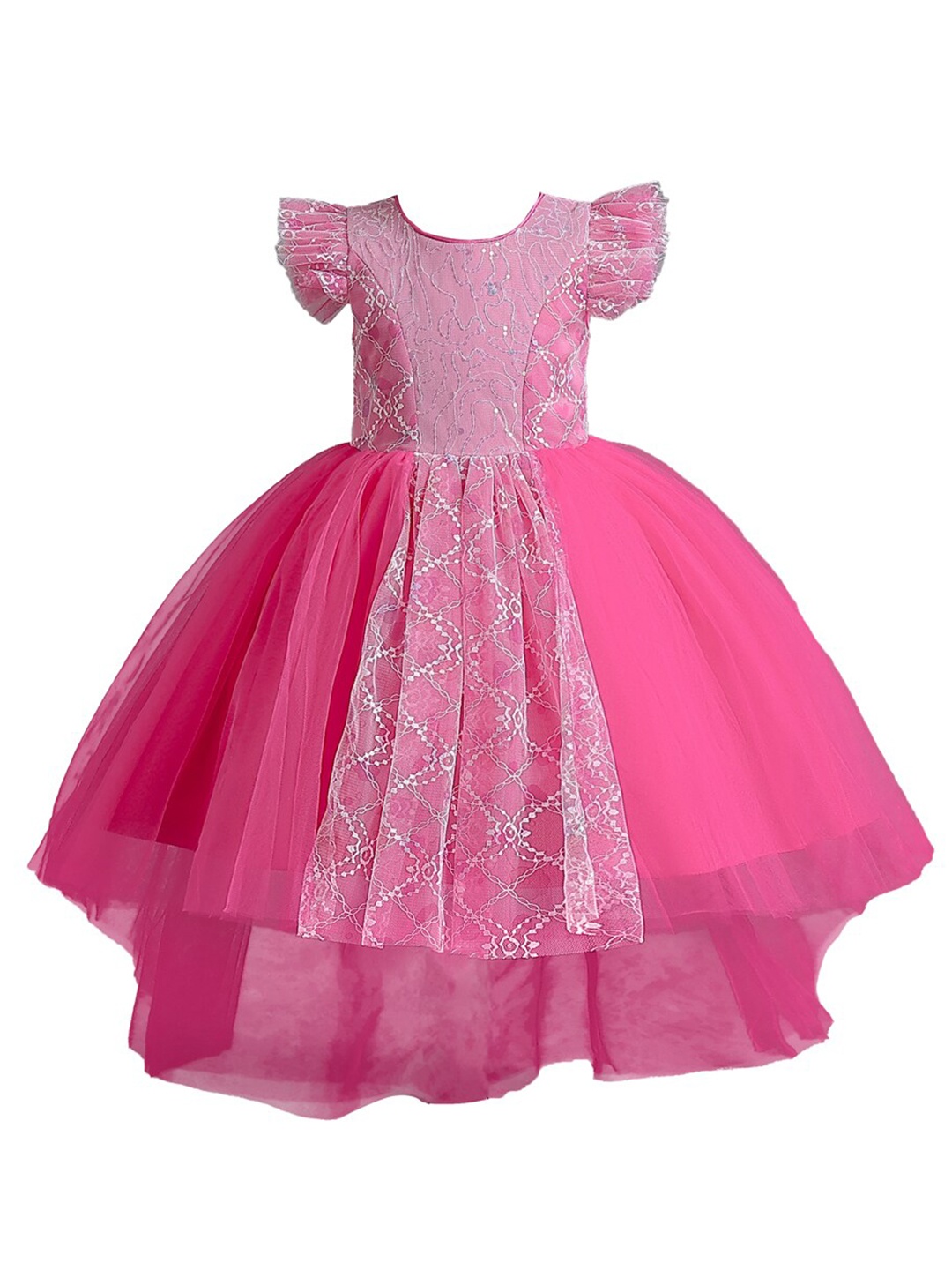 

StyleCast Girls Fuchsia Self Design Maxi Dress