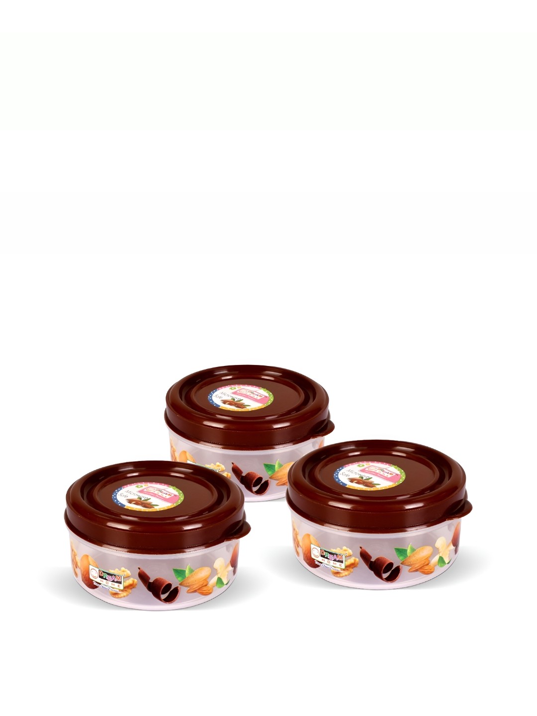 

DREAM HOME Brown 3 Pieces Food Container