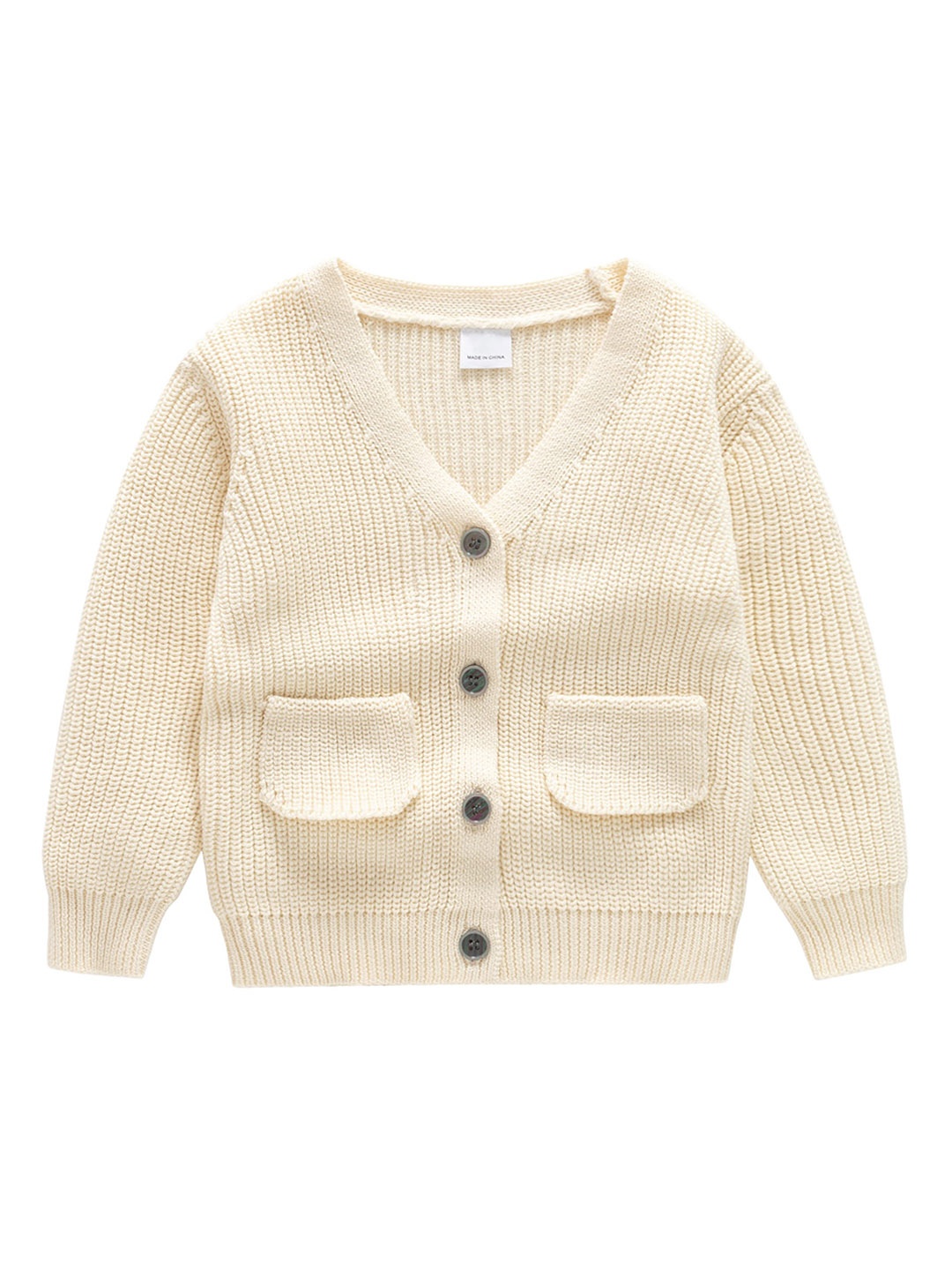 

StyleCast Boys Beige Ribbed Cotton Cardigan Sweater