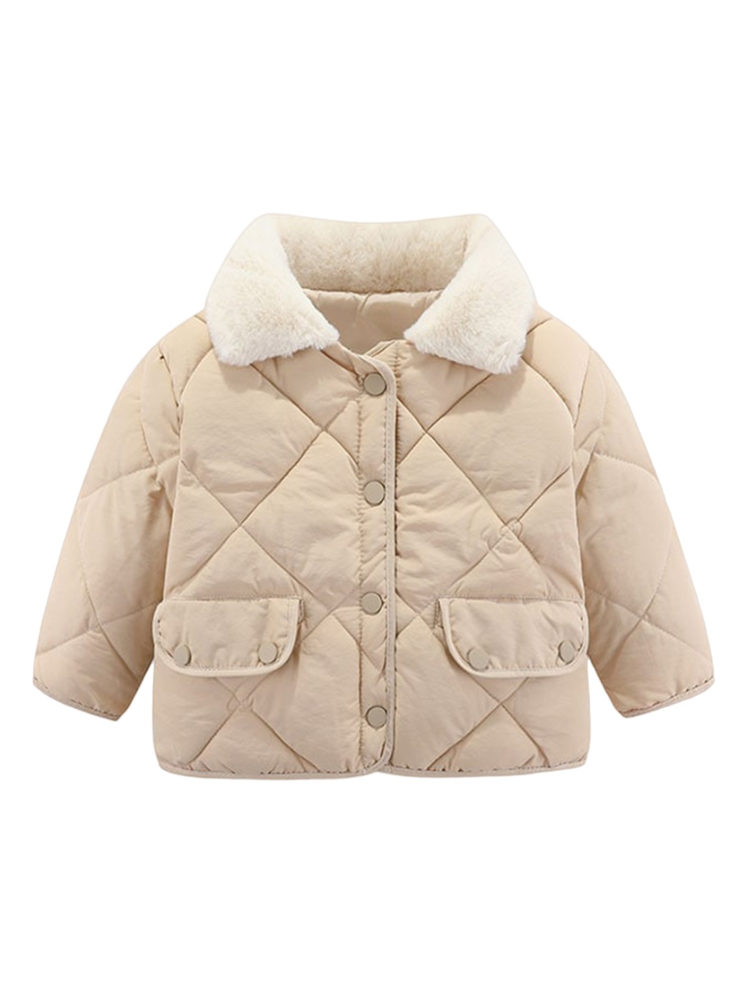 

StyleCast Kids Beige-Coloured Faux Fur Trim Insulator Padded Jacket