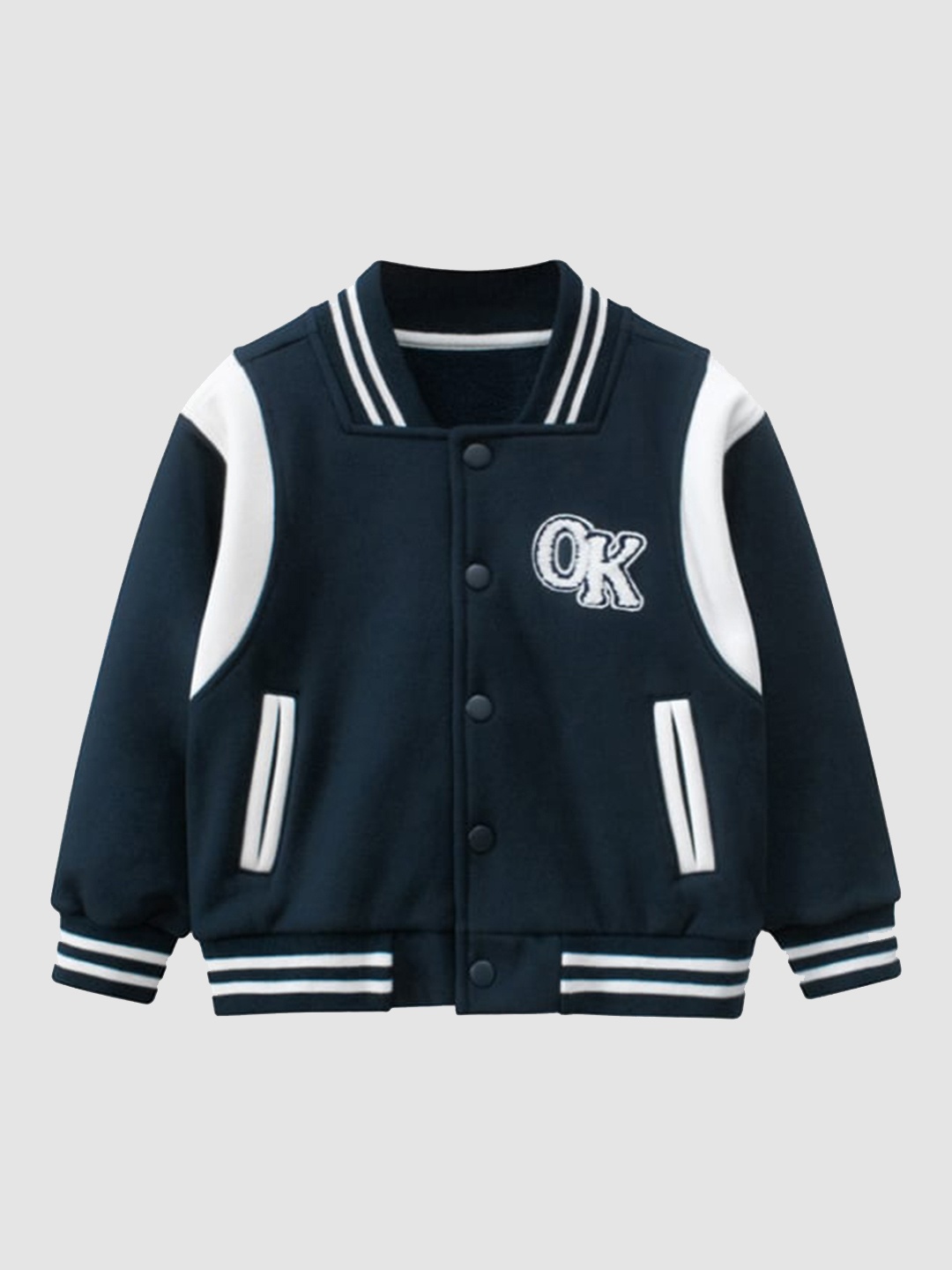 

StyleCast Boys Navy Blue Insulator Typography Printed Varsity Jacket