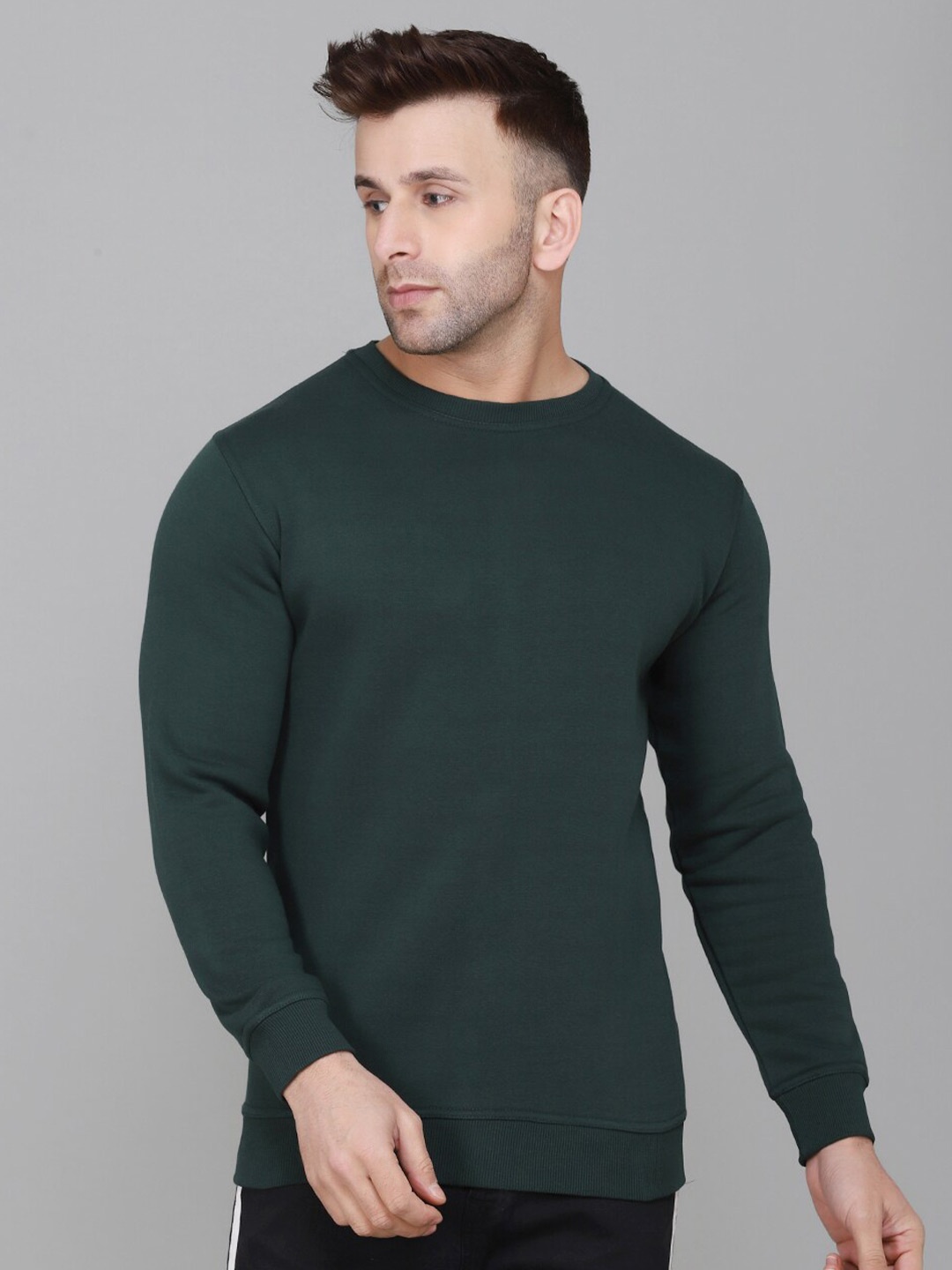 

SLOWLORIS Long Sleeves Cotton Sweatshirt, Green