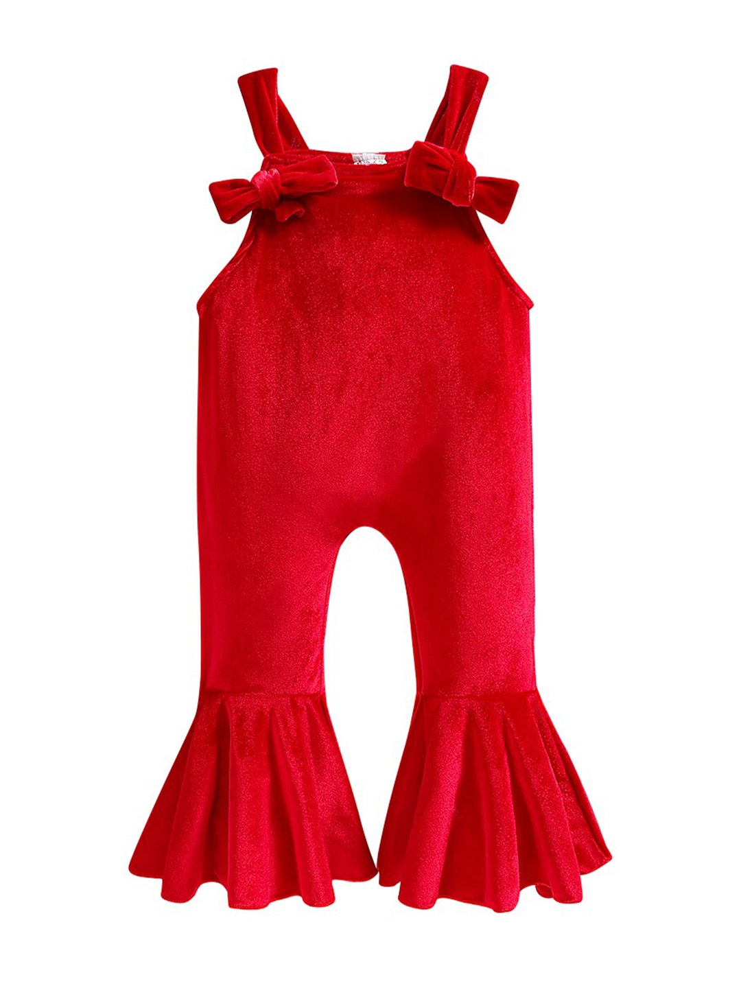 

StyleCast Girls Red Shoulder Straps Cotton Basic Jumpsuit
