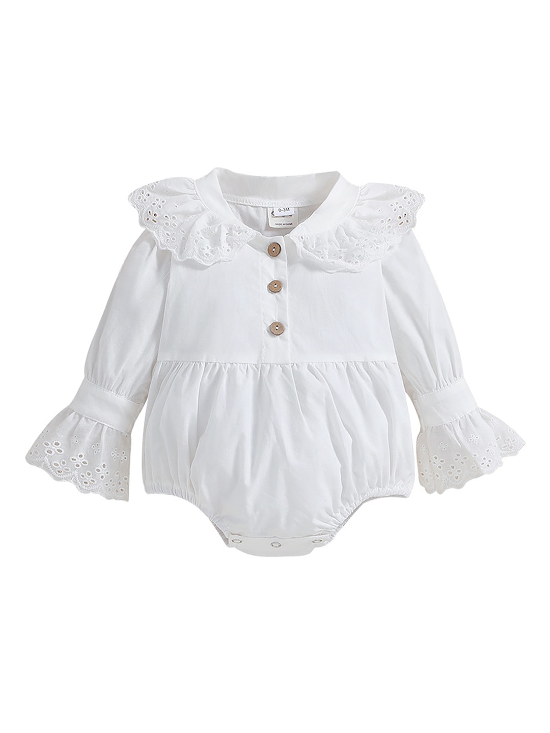 

StyleCast Infants Girls White Self Design Peter Pan Collar Schiffli Bodysuit