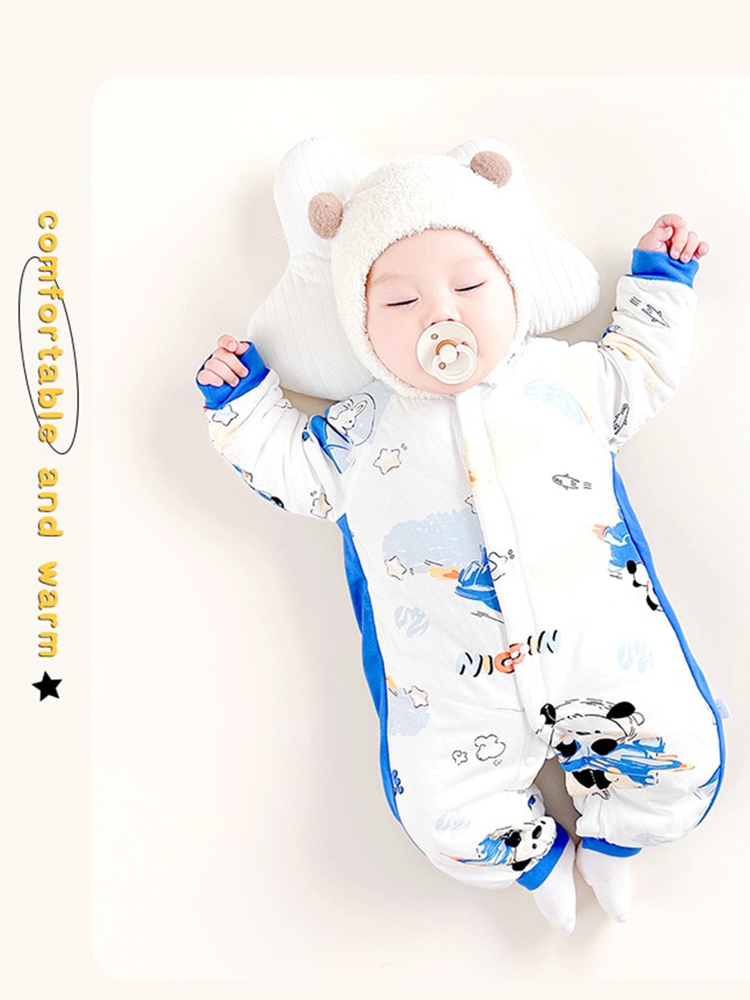 

StyleCast Infants Boys White Printed Rompers