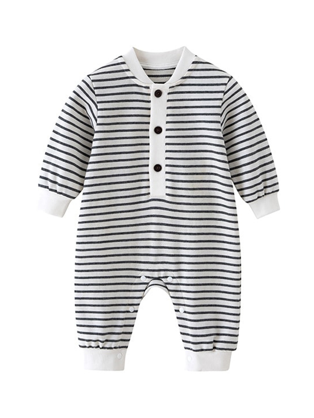 

StyleCast Infant Boys White Striped Cotton Rompers