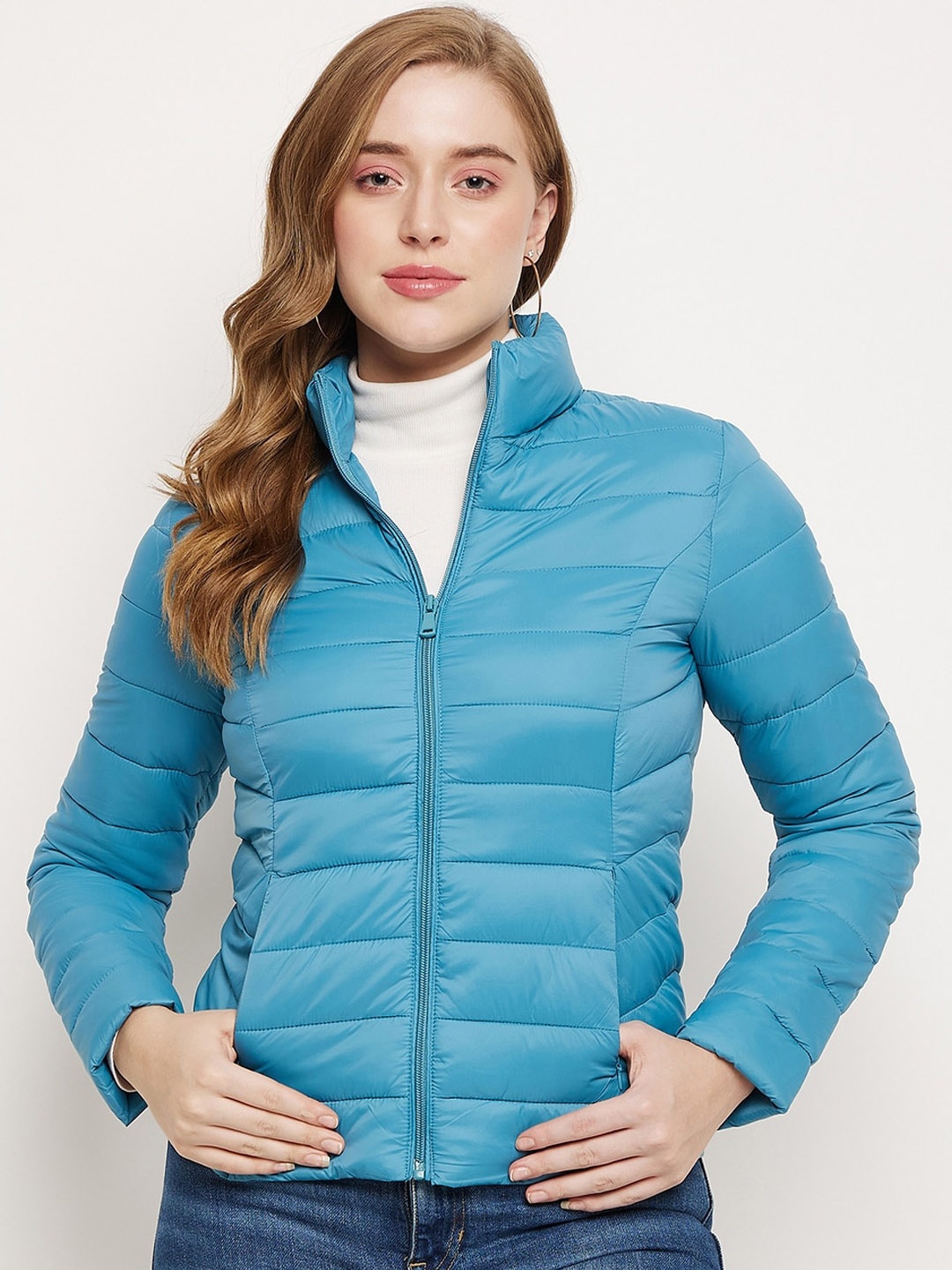 

Madame Mock Collar Puffer Jacket, Blue