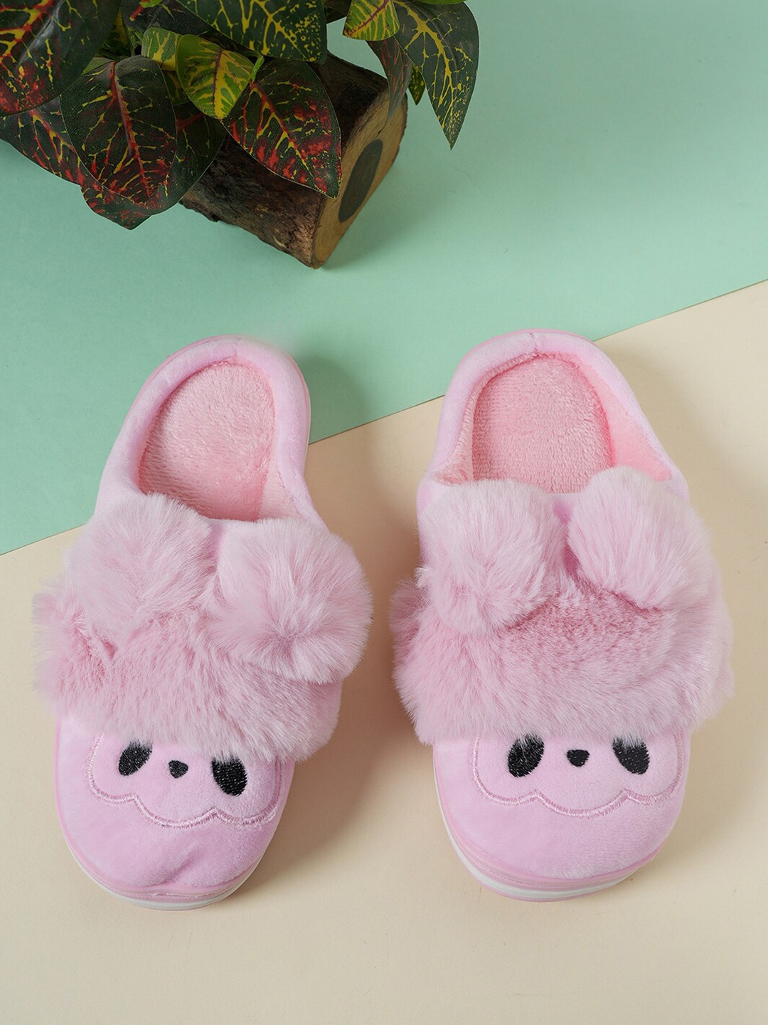 

Walkfree Women Embellished Fur Room Slippers, Pink