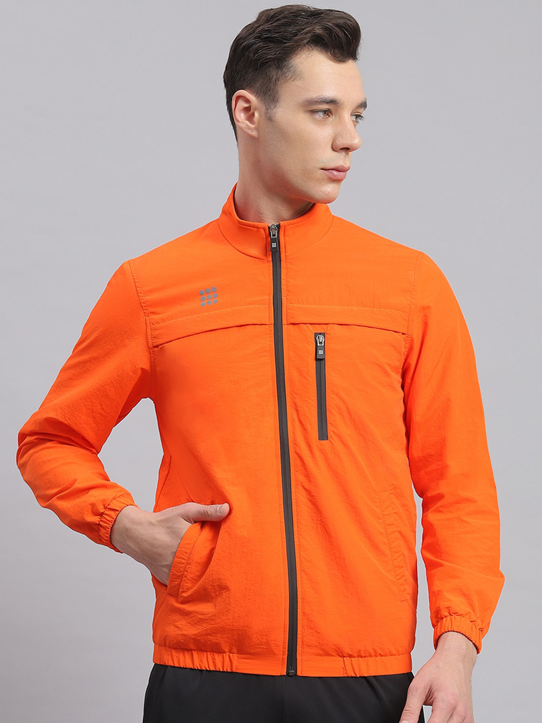 

rock.it Mock Collar Lightweight Open Front Jacket, Orange