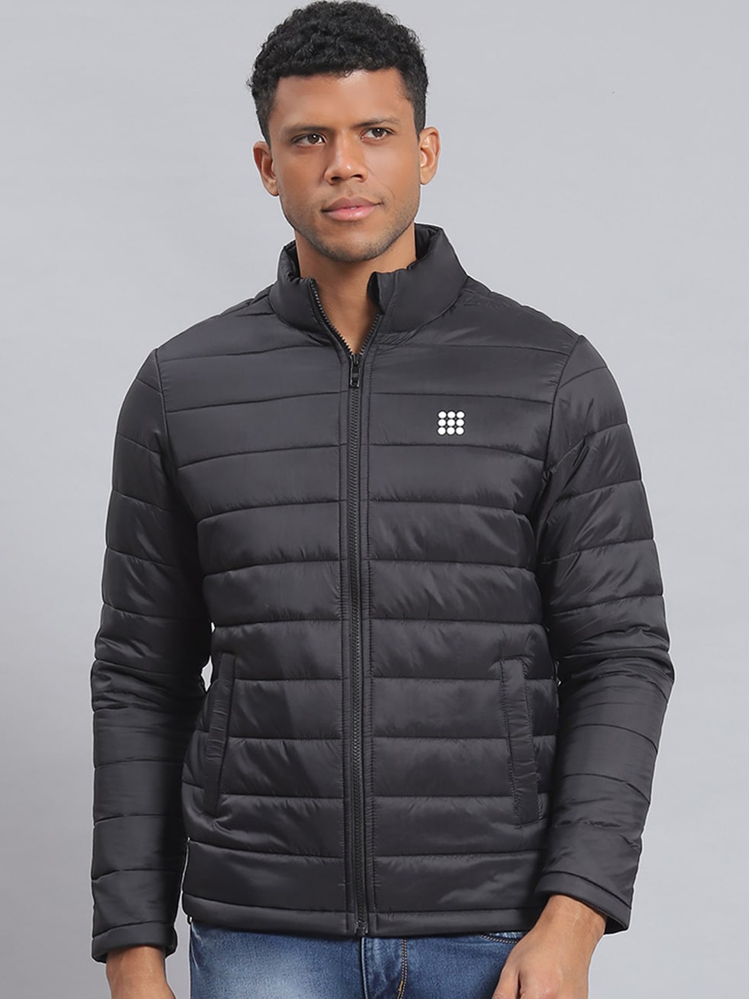 

rock.it Mock Collar Lightweight Puffer Jacket, Black