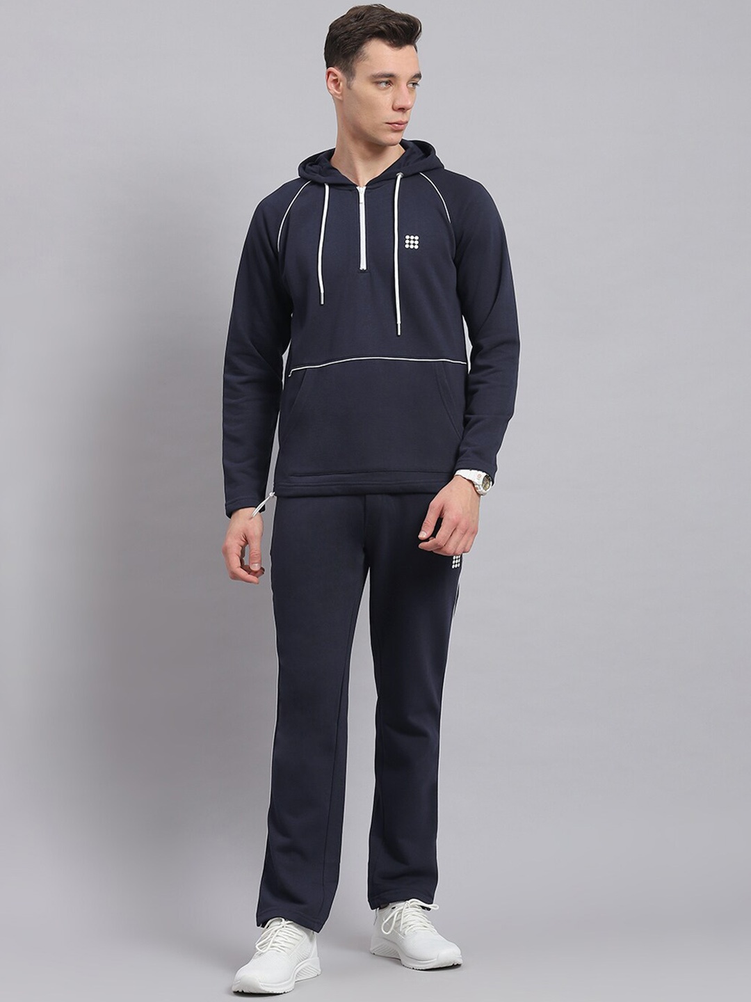 

rock.it Hooded Neck Long Sleeve Mid-Rise Sweatshirt With Track Pant, Navy blue