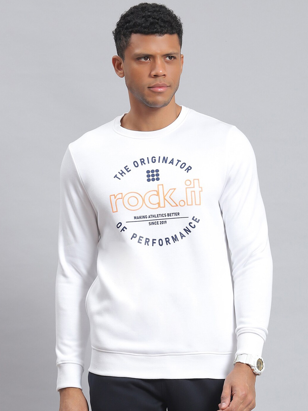 

rock.it Typography Printed Pullover Sweatshirt, White