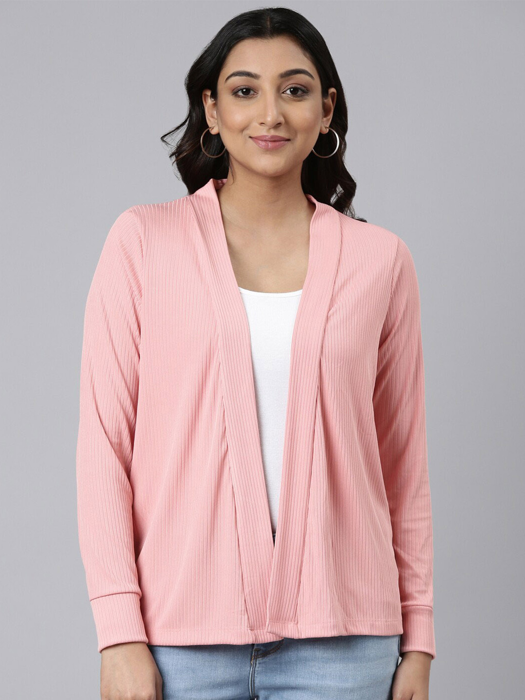 

TWIN BIRDS Open Front Shrug, Pink