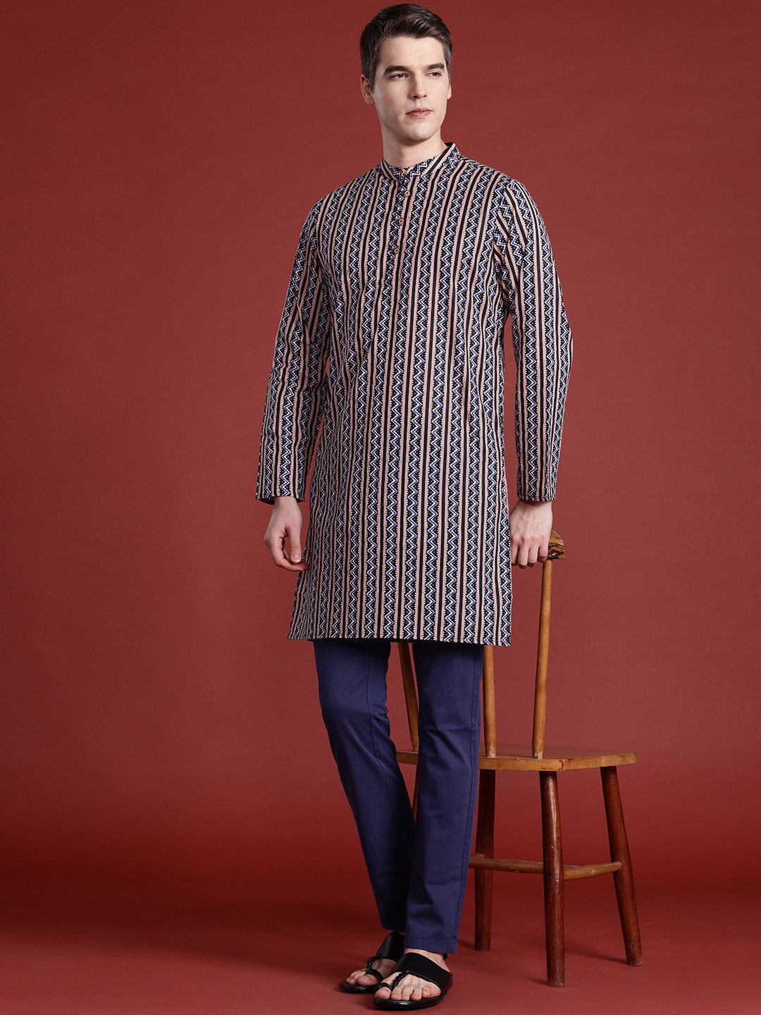 

Anouk Pure Cotton Printed Kurta, Black