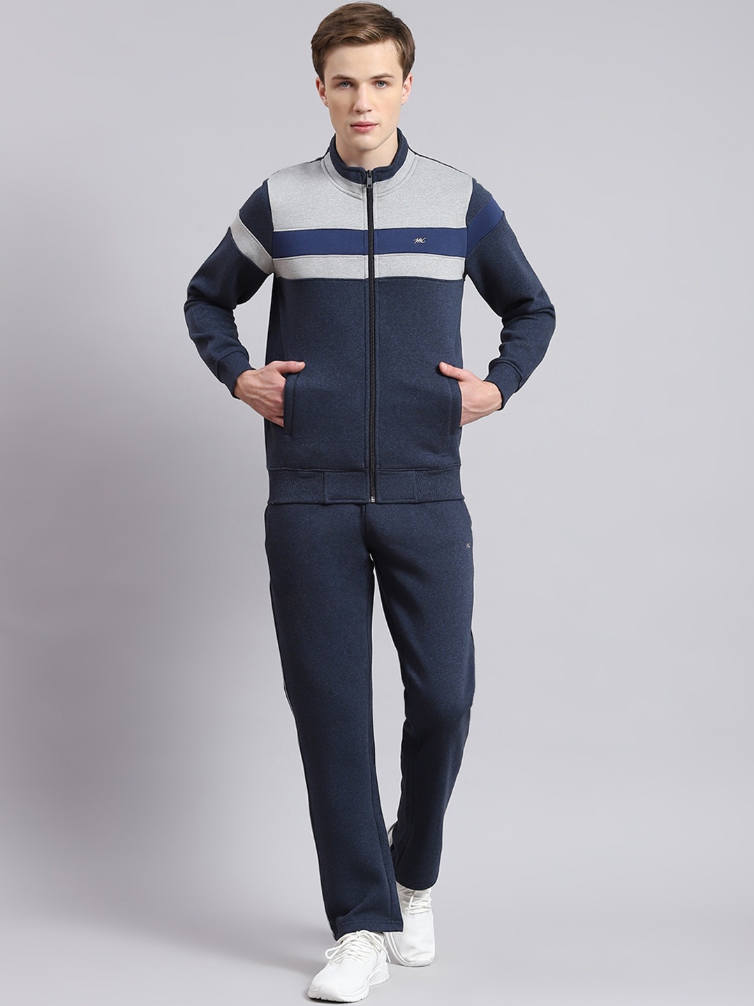 

Monte Carlo Men Colourblocked Tracksuit, Navy blue