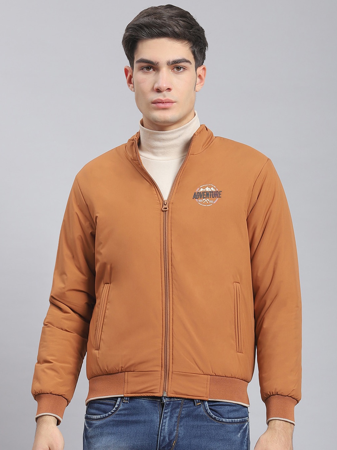 

Monte Carlo Stand Collar Lightweight Bomber Jacket, Brown