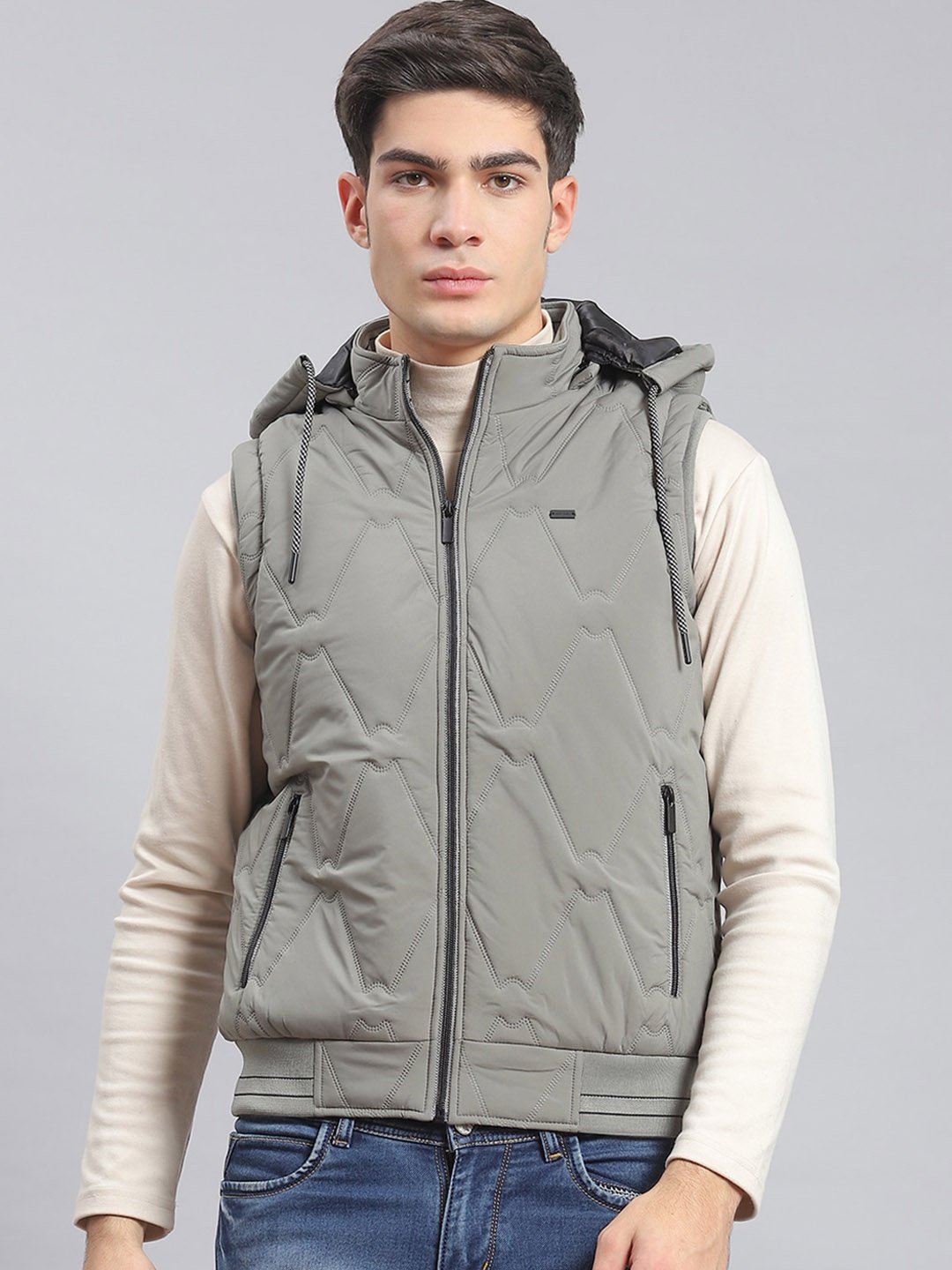 

Monte Carlo Hooded Lightweight Padded Jacket, Grey