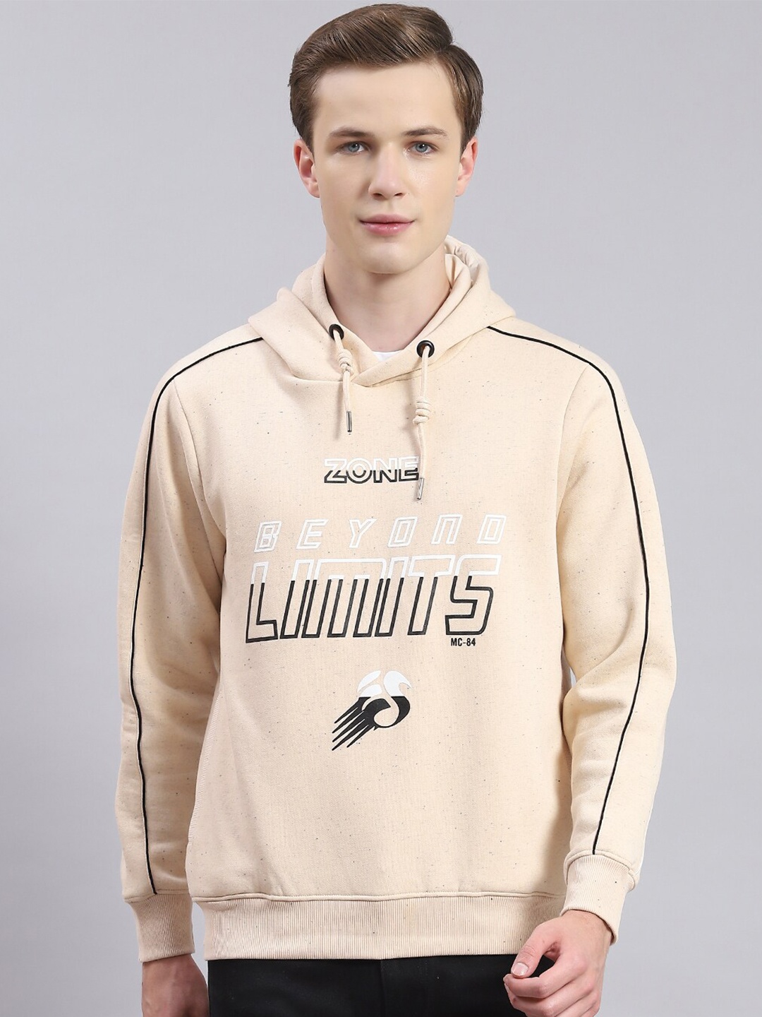 

Monte Carlo Typography Printed Hooded Pullover Sweatshirt, Beige