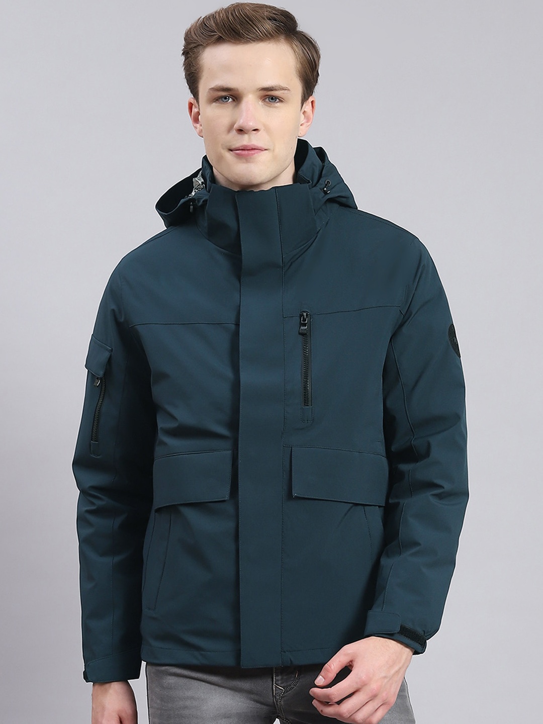 

Monte Carlo Lightweight Hooded Bomber Jacket, Teal