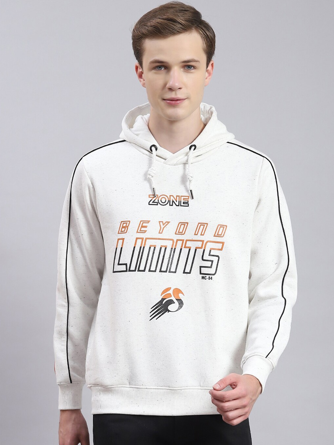 

Monte Carlo Typography Printed Hooded Sweatshirt, Off white