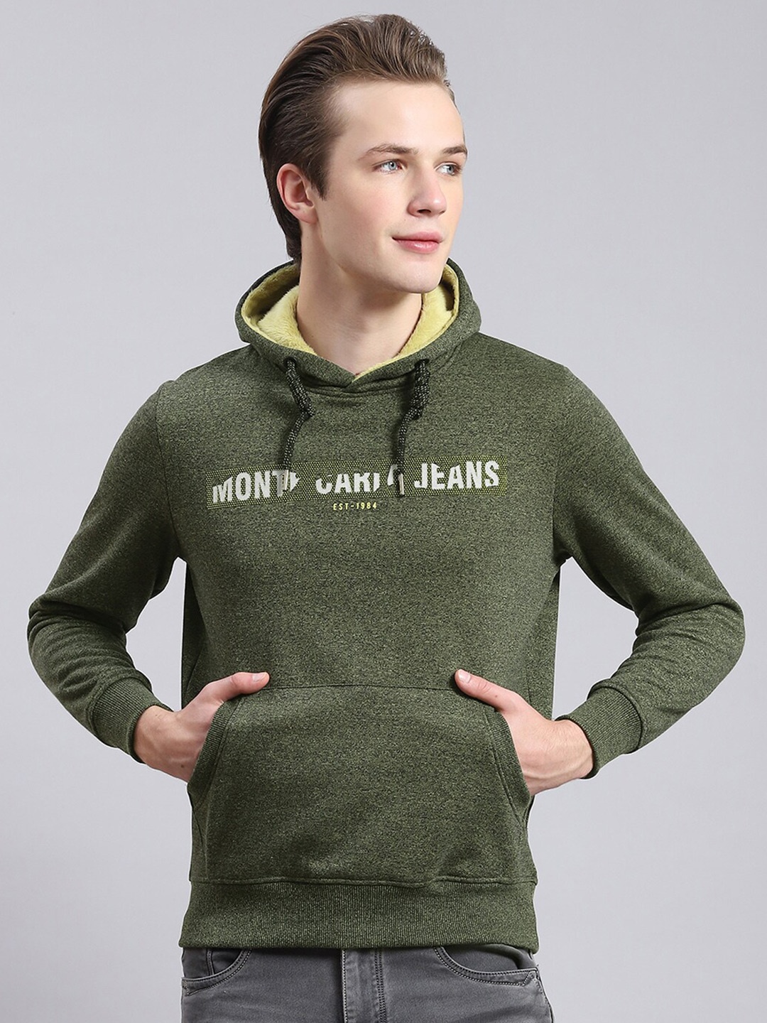 

Monte Carlo Typography Printed Hooded Sweatshirt, Green