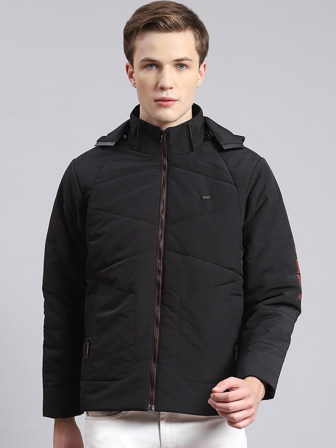 

Monte Carlo Hooded Lightweight Puffer Jacket, Black