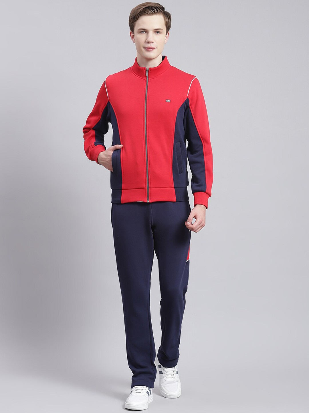 

Monte Carlo Colourblocked Cotton Sweatshirts With Trousers, Red
