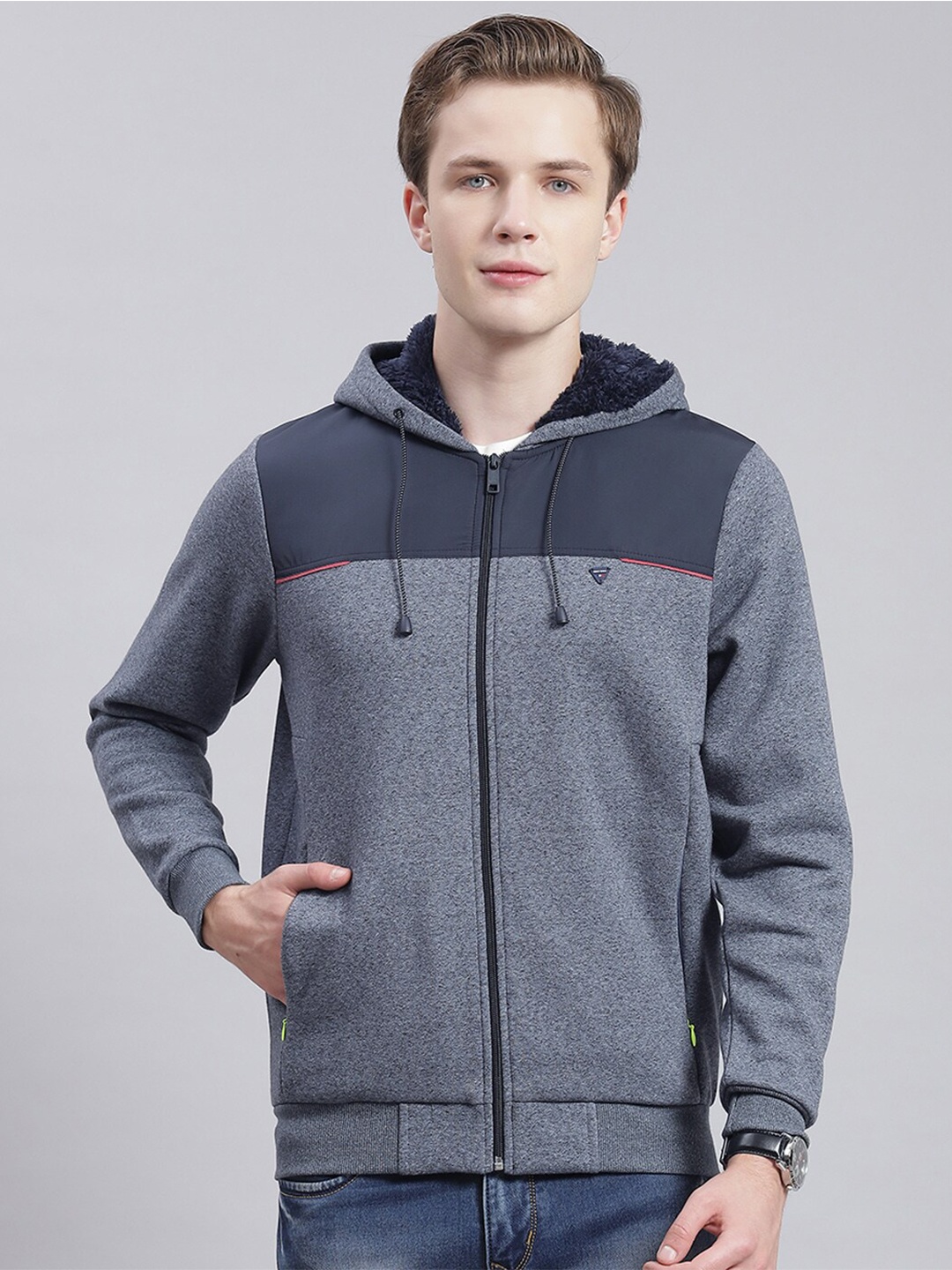 

Monte Carlo Hooded Cotton Sweatshirt, Grey