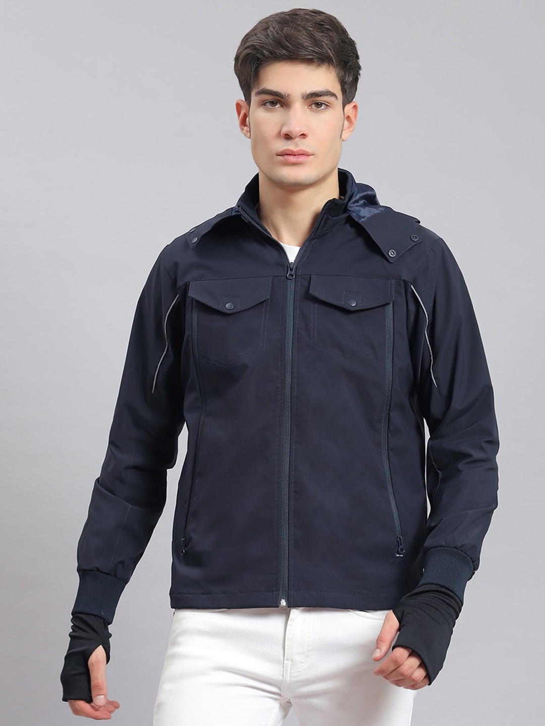 

Monte Carlo Lightweight Hooded Tailored Jacket, Navy blue