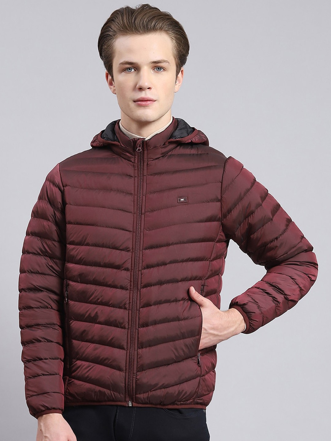 

Monte Carlo Hooded Lightweight Puffer Jacket, Maroon