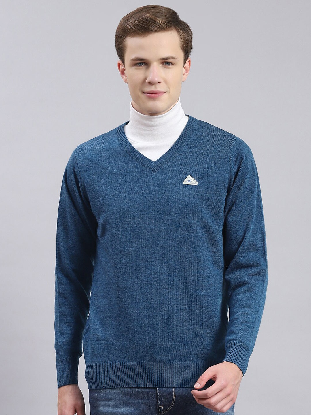 

Monte Carlo V-Neck Woollen Sweater, Blue