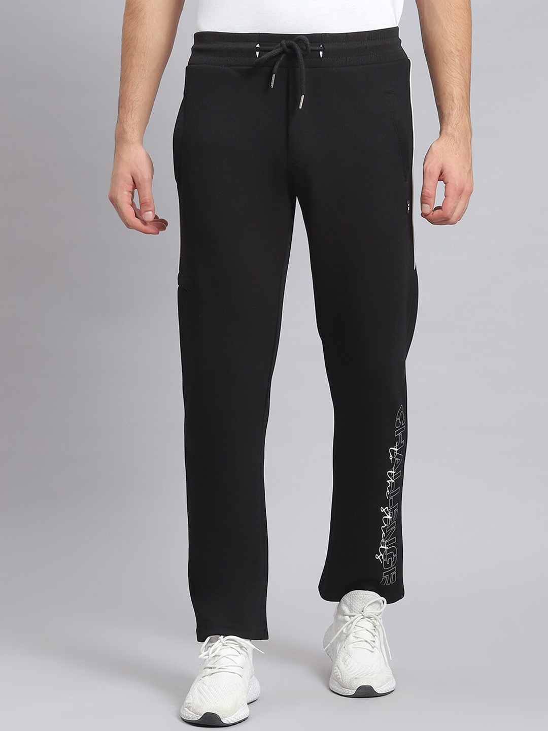 

Monte Carlo Men Mid-Rise Cotton Track Pant, Black